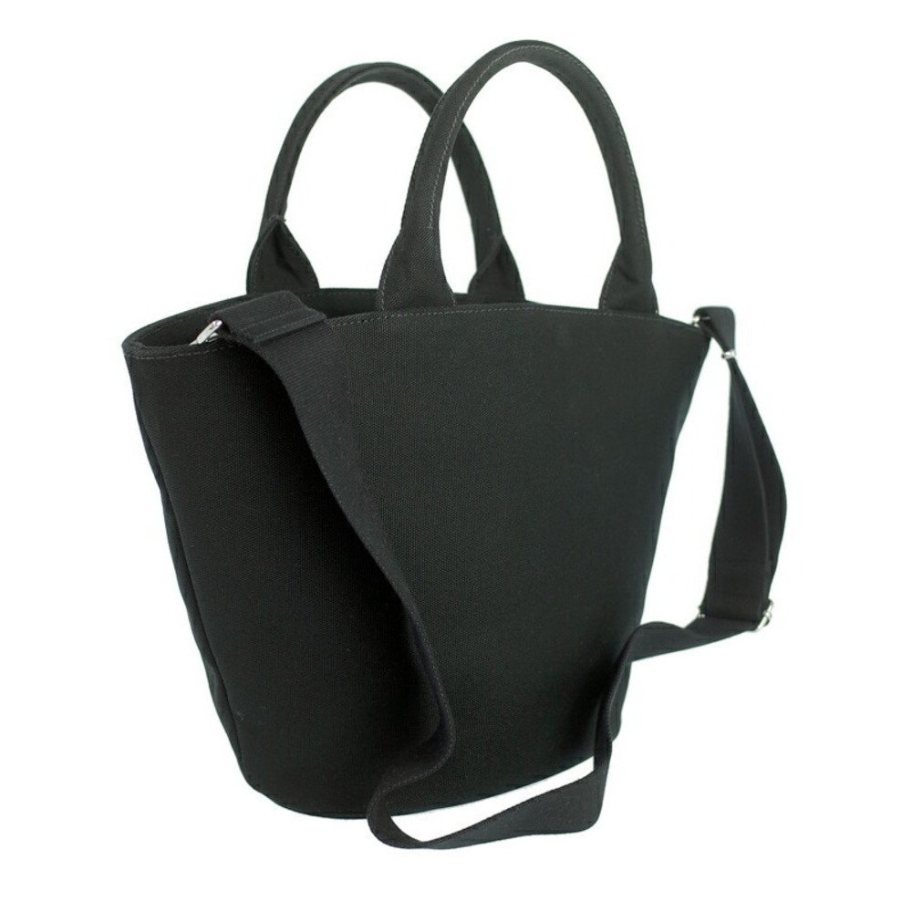 Prada Canapa Black Tote canvas 2way Shopping Convertible Logo
